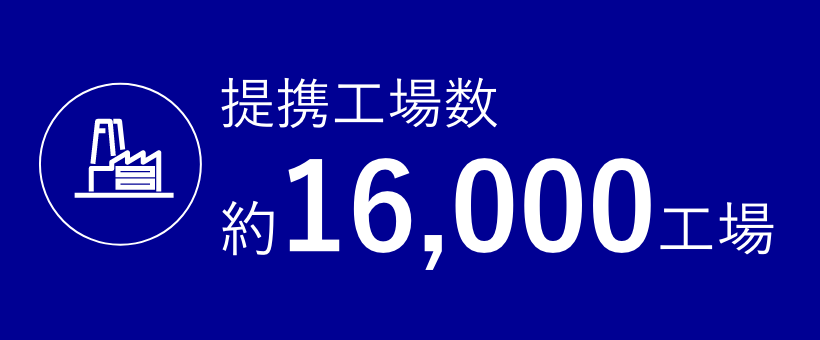 提携工場数 約16,000工場