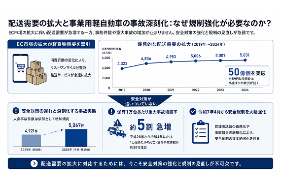 配送需要の拡大と事業用軽自動車の事故深刻化