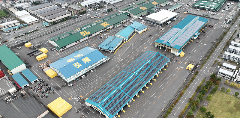 上空からの弘果 弘前中央青果(青果卸売市場)の写真