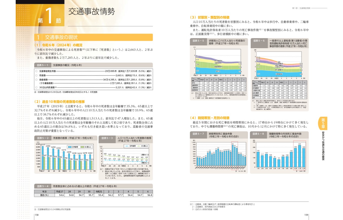 2025年版の警察白書、第1節交通事故情勢