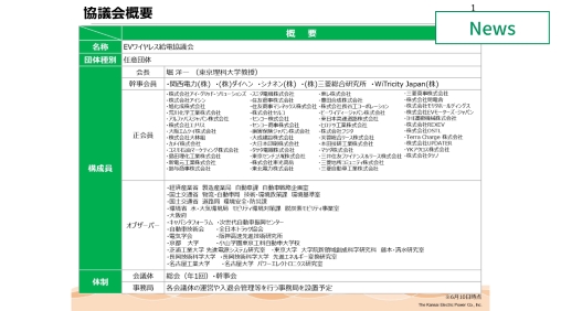 EVワイヤレス給電協議会設立　実用化・標準化などを推進 　イメージ